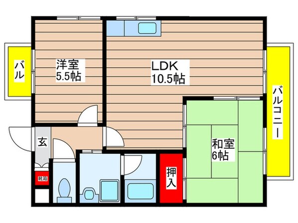 リヴァ－サイド植田の物件間取画像